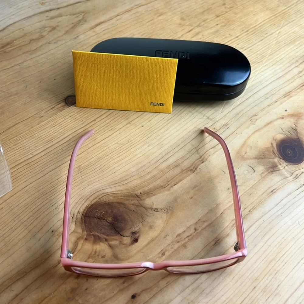 Fendi Pink Rectangular Women's Eyeglasses